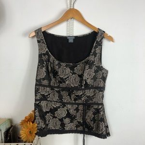 Ann Taylor Brown Floral Sleeveless Top 10